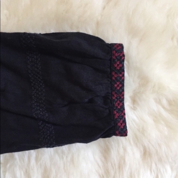 Free People Wild Life Embroidered Black Blouse - Picture 3 of 5